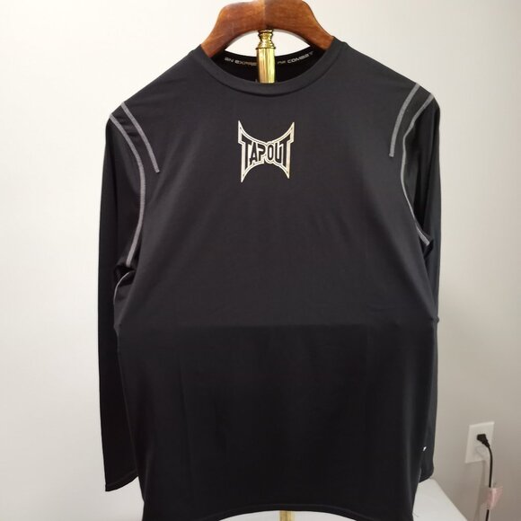 TAPOUT BLACK PERFORMANCE LONG SLEEVE T-SHIRT CREW NECK MEN SIZE XL - Picture 1 of 8